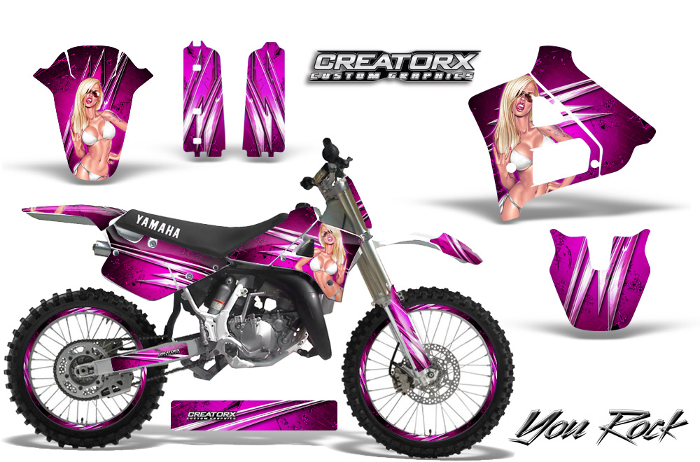 Yamaha YZ125 91-92 Graphics Kit You Rock Pink NP Rims